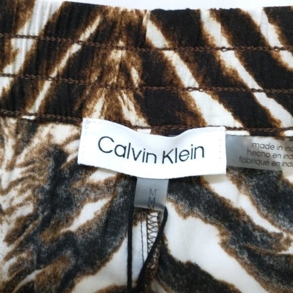 Calvin Klein Wide Leg Pants Size M High Waist Relaxed Pockets Pull On NWT - Picture 4 of 11